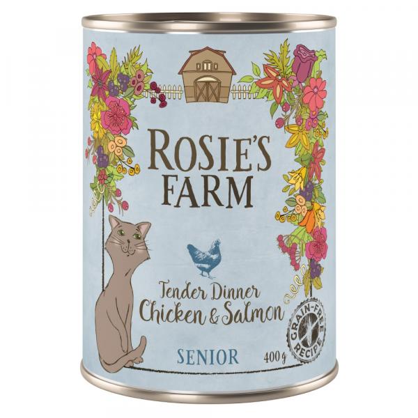 Pakiet Rosie's Farm Senior, 12 x 400 g - Kurczak i łosoś