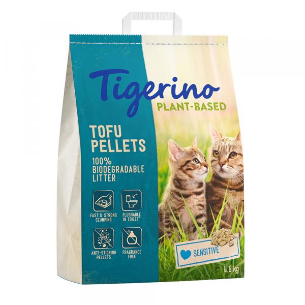 Tigerino Plant-Based, żwirek na bazie tofu - sensitive, bezzapachowy - 2 x 11 l (9,2 kg)