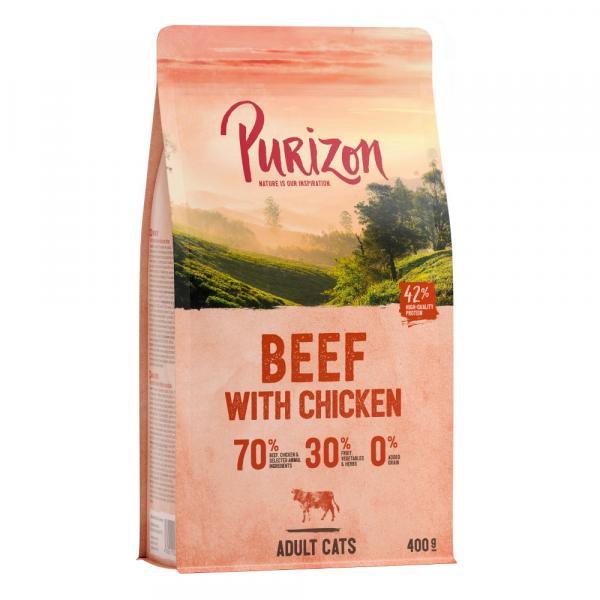 20% taniej! Purizon - bez zbóż, karma sucha, 400 g - Adult, wołowina i kurczak