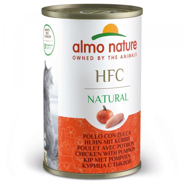 5 + 1 gratis! Almo Nature HFC, mokra karma, 6 x 140 g - Kurczak z dynią