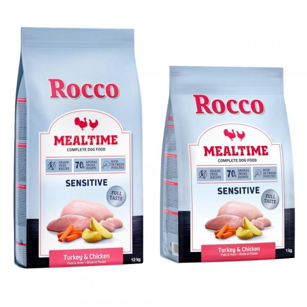 12 kg + 1 kg gratis! Rocco Mealtime, karma sucha dla psa, 13 kg - Sensitive, indyk i kurczak