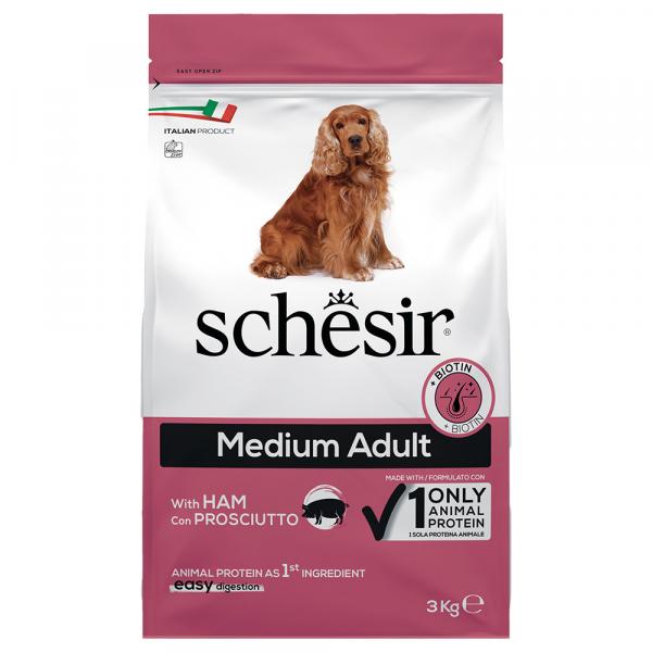 Schesir Dog Medium Adult, z szynką - 2 x 3 kg