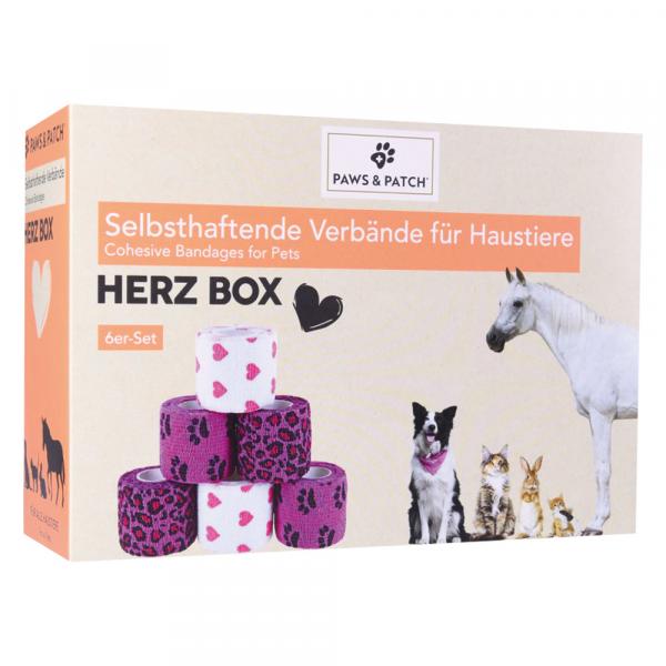 PAWS & PATCH bandaże samoprzylepne - Box Serce: 6 rolek