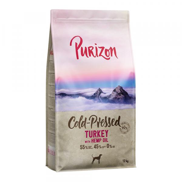 10% taniej! Purizon, karma sucha, bez zbóż, 12 kg - Coldpressed, indyk z olejem konopnym