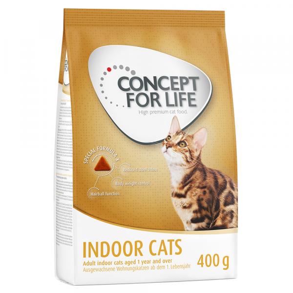 5 zł taniej! Concept for Life, sucha karma, 400 g - Indoor Cats – ulepszona receptura!