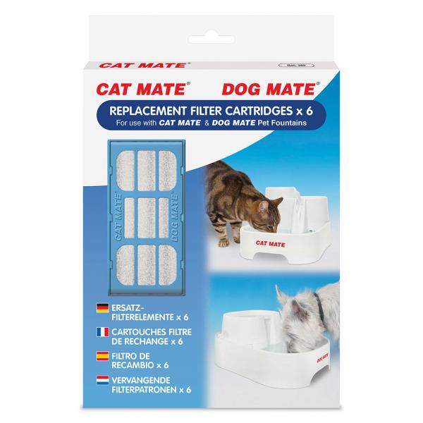 Cat Mate poidełko typu fontanna, 2 l - Dodatek: filtr zapasowy (6 szt., do miękkiej wody)