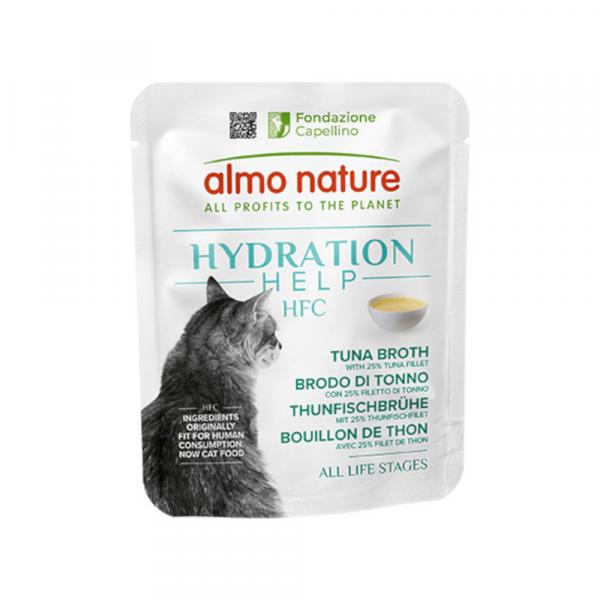 Almo Nature HFC Hydration Help, 6 x 50 g - Bulion z tuńczyka z filetem z tuńczyka