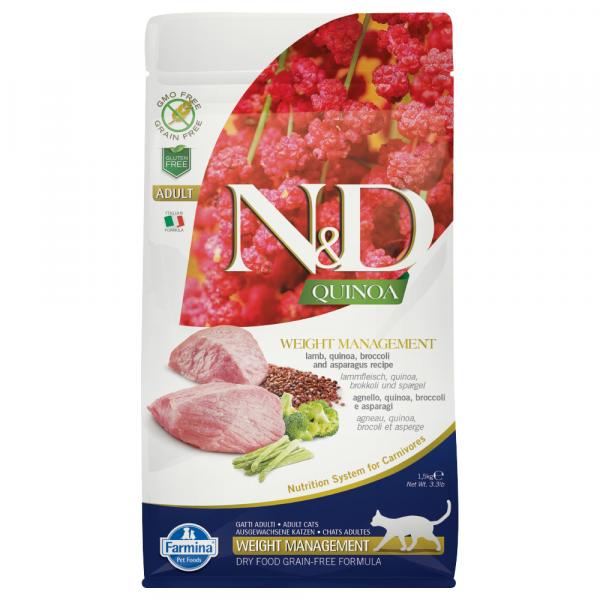 Farmina N&D Adult Quinoa Weight Management Jagnięcina, komosa ryżowa, brokuły i szparagi - 1,5 kg