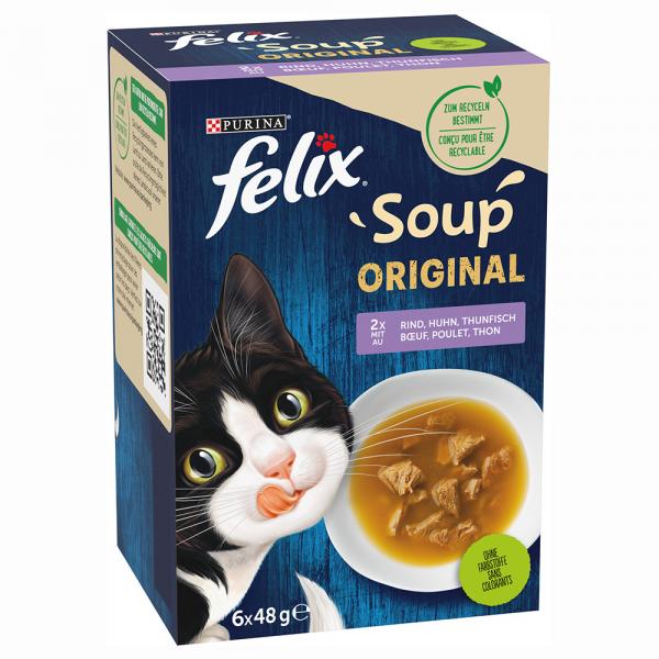 20 + 4 gratis! Felix Soup Filet / Soup, karma uzupełniająca, 24 x 48 g - Soup, różnorodność smaków