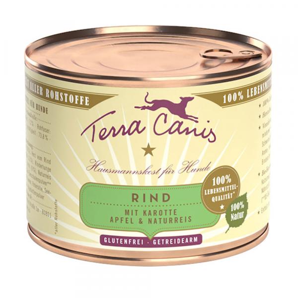 Terra Canis, 6 x 200 g - Wołowina z marchewką, jabłkiem i ryżem naturalnym