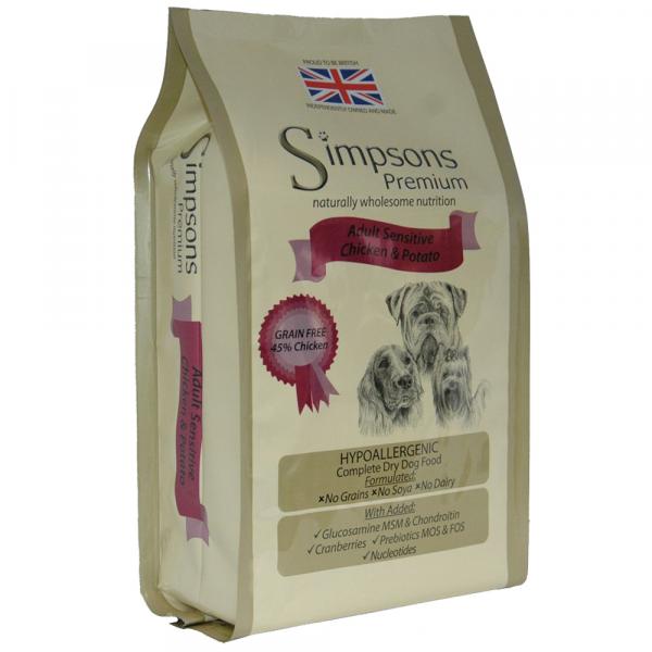 Dwupak Simpson Premium, 2 x 12 kg - Premium Sensitive Adult Chicken & Potato