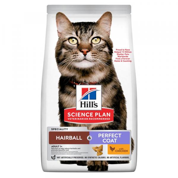 Hill's Science Plan Adult Hairball & Perfect Coat, kurczak - 7 kg