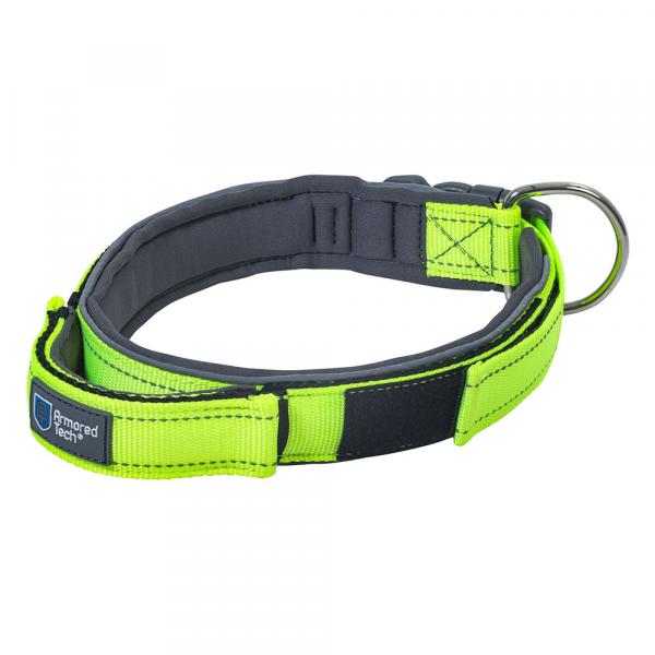 ArmoredTech Dog Control obroża dla psa, neonowa zieleń - Rozmiar L: obw. szyi 45-53 cm, szer. 35 mm