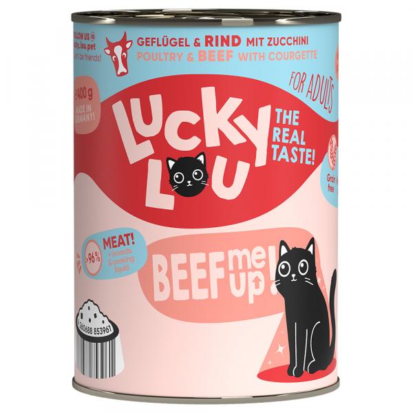 Lucky Lou Adult, 6 x 400 g - Drób i wołowina