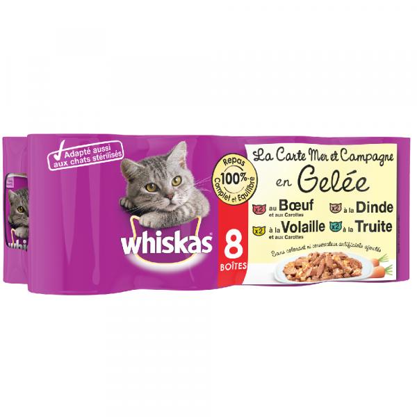 Whiskas La Carte, 8 x 390 g - Ryby i mięso w galarecie