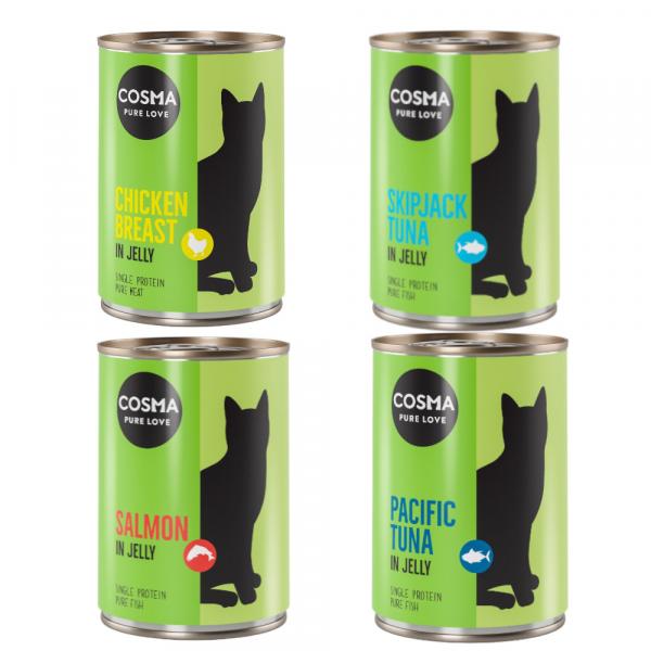 Cosma Original w galarecie, 6 x 400 g - Pakiet mieszany (4 smaki)
