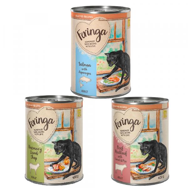 Korzystny pakiet Feringa Selected Recipes, 24 x 400 g - Pakiet mieszany: jagnięcina, wołowina, łosoś