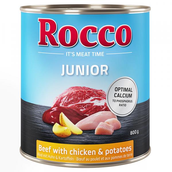 Megapakiet Rocco Junior, 24 x 800 g - Wołowina i kurczak z ziemniakami