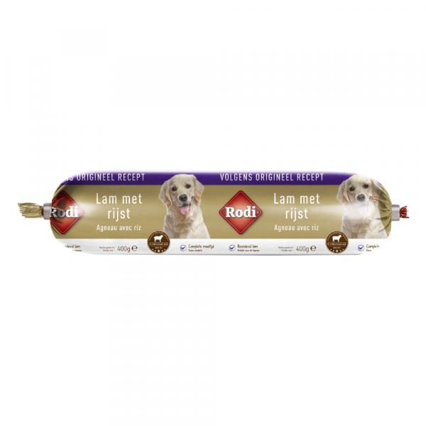 Rodi kiełbasa jagnięca, ryż dla psów - 400 g