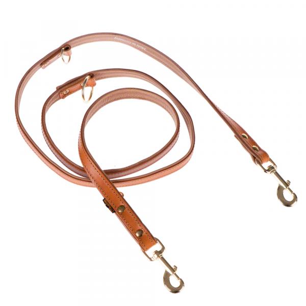 Komplet Heim Buffalo koniakowy obroża + smycz - Obwód szyi: 45-55 cm + smycz