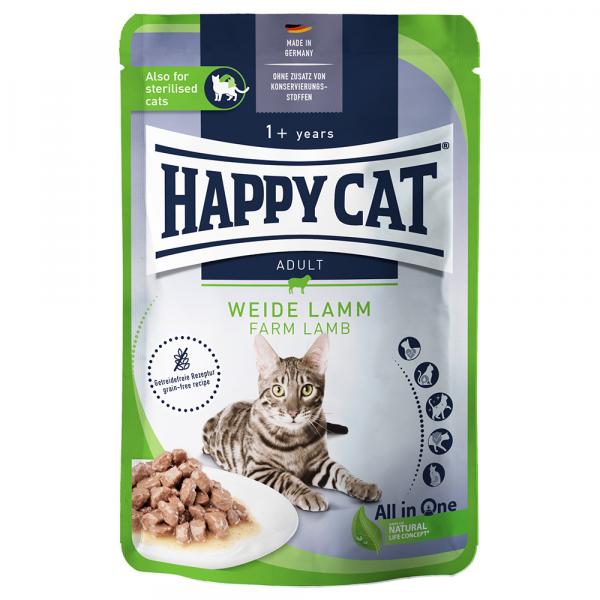 Happy Cat Pouch Meat w sosie, 12 x 85 g - Jagnięcina