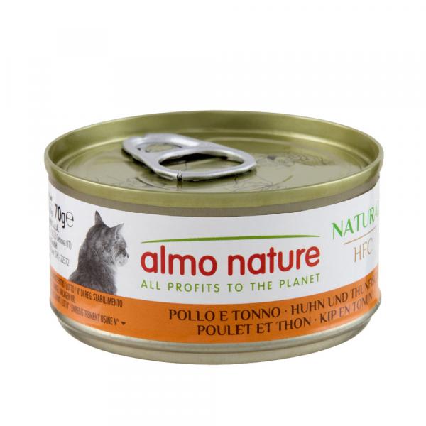 5 + 1 gratis! Almo Nature HFC Natural, 6 x 70 g - Kurczak i tuńczyk