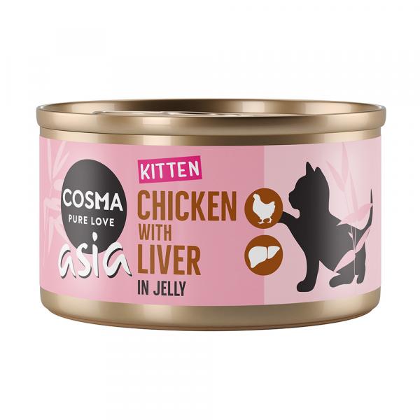 Cosma Asia Kitten w galarecie, 6 x 85 g - Kurczak z wątróbką kurzą
