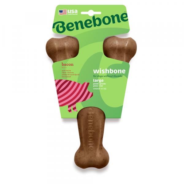 Benebone Wishbone Bacon - Large: ok. dł. 25 x szer. 14,5 x wys. 5 cm