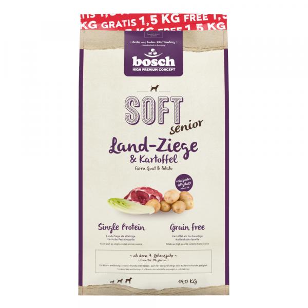 12,5 kg + 1,5 kg gratis! bosch HPC, karma sucha dla psa, 14 kg - Soft Senior Kozina & ziemniak