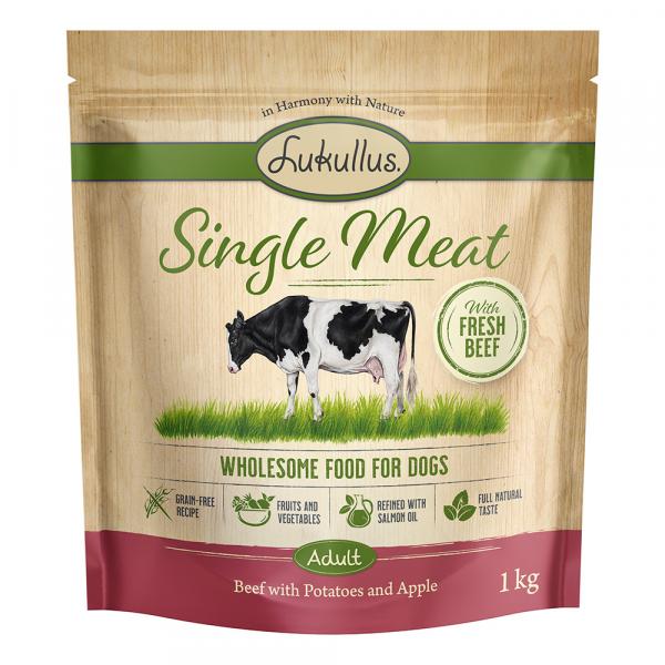 Lukullus Single Meat, wołowina (bez zbóż) - 5 x 1 kg