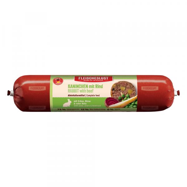 Fleischeslust Classic, 6 x 800 g - Królik i wołowina z groszkiem, gruszką i burakiem