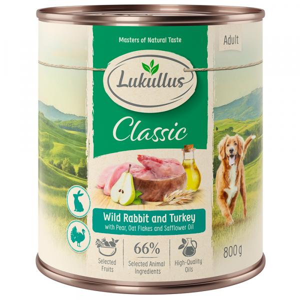 30 zł taniej! Lukullus, karma mokra dla psa, 24 x 800 g - Naturkost Adult, dziki królik i indyk