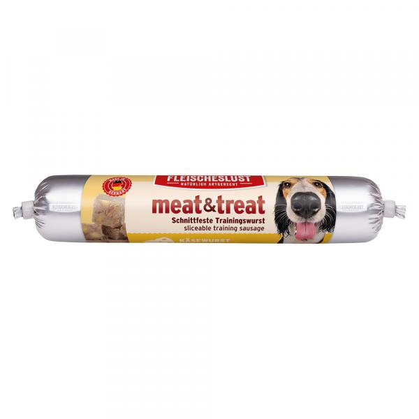 Fleischeslust Meat & Treat, kiełbaska treningowa - Kiełbasa z serem, 6 x 80 g