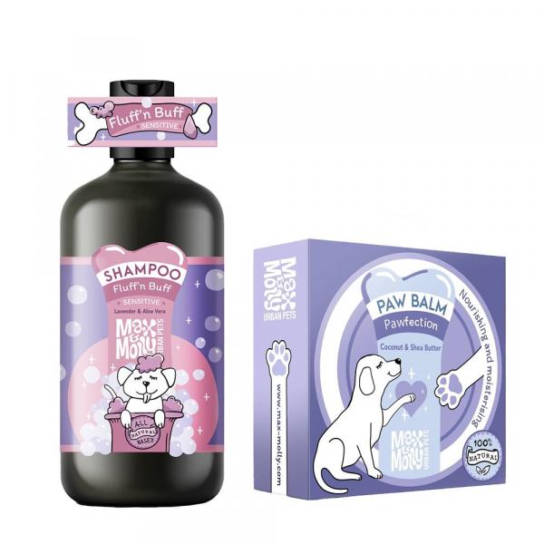 Max & Molly, szampon dla psów Fluff'n Buff - Zestaw: szampon Fluff'n Buff 250 ml + balsam do łap \