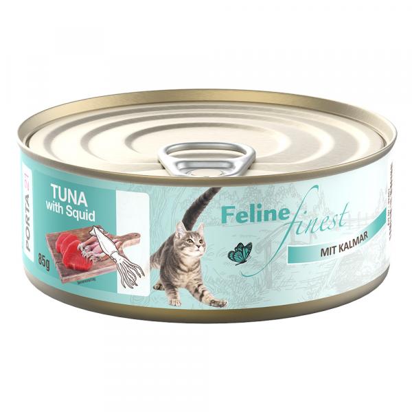 Megapakiet Porta 21 Feline Finest, 24 x 85 g - Tuńczyk z kalmarami