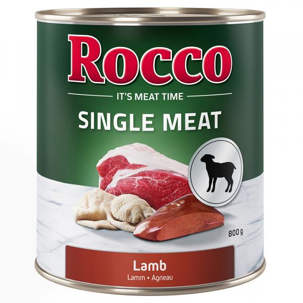 Korzystny pakiet Rocco Single Meat, 12 x 800 g - Jagnięcina