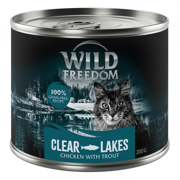 Wild Freedom Adult, 6 x 200 g - bezzbożowa receptura - Clear Lakes - Pstrąg i kurczak