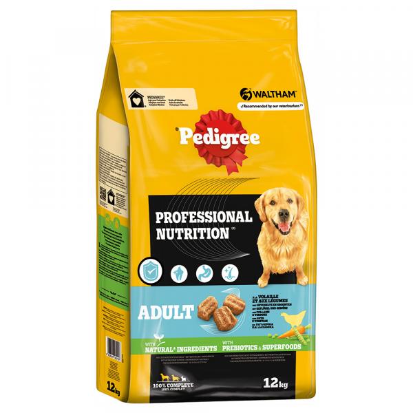 Pedigree Professional Nutrition Adult, drób i warzywa - 2 x 12 kg