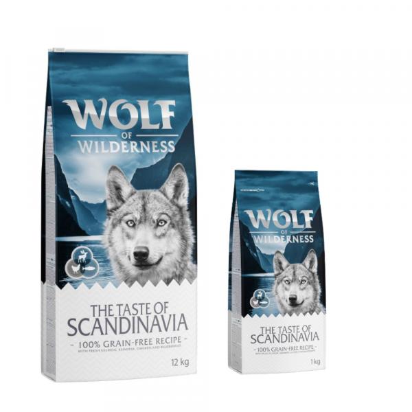 12 + 2 kg gratis! Wolf of Wilderness, karma sucha, 14 kg - „Scandinavian Fjords”, renifer, kurczak i łosoś