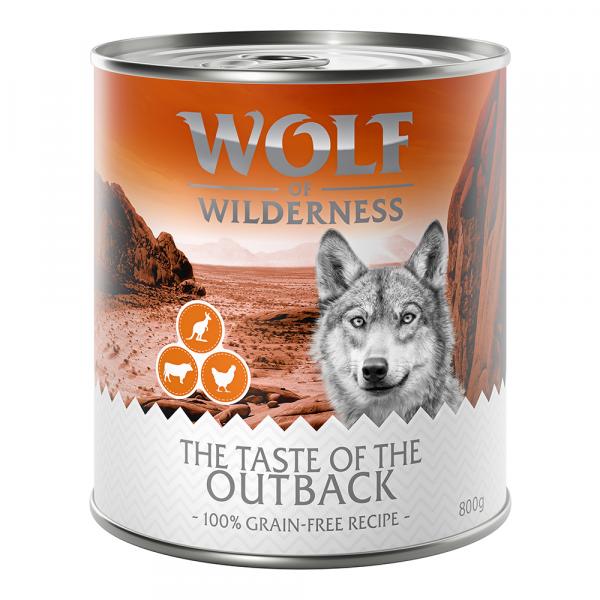 60 zł taniej! Wolf of Wilderness, karma mokra dla psa, 24 x 800 g - The Taste of Outback - kurczak, wołowina, kangur