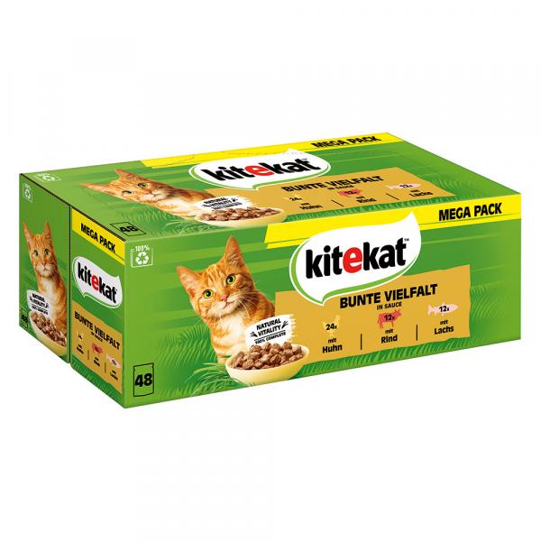 Kitekat w saszetkach, 48 x 85 g - Kolorowa różnorodność w sosie