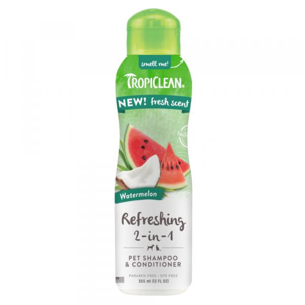 TropiClean Refreshing 2-in-1, szampon i odżywka, arbuz - 2 x 355 ml