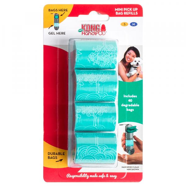 KONG HandiPOD Mini, woreczki na odchody - 4 rolki po 10 woreczków