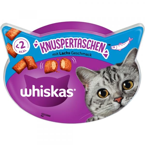 Whiskas Temptations, chrupiące poduszeczki - Łosoś, 8 x 60 g