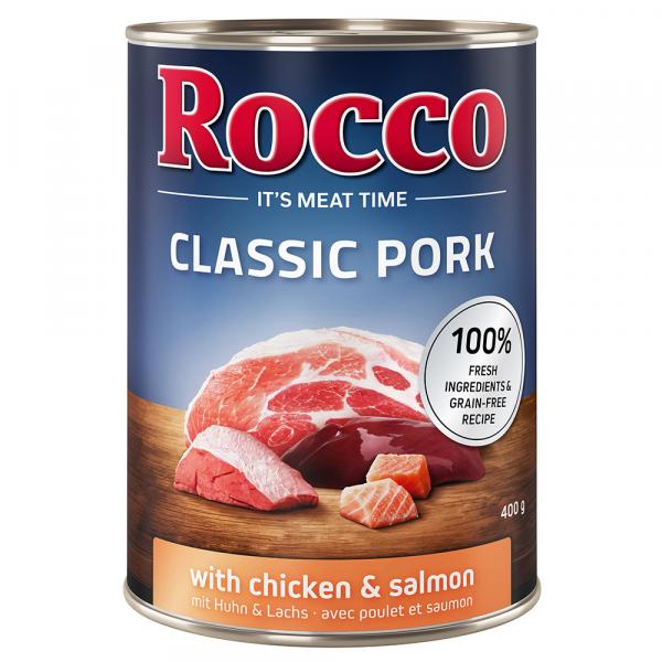 Megapakiet Rocco Classic Pork, 24 x 400 g - Kurczak i łosoś