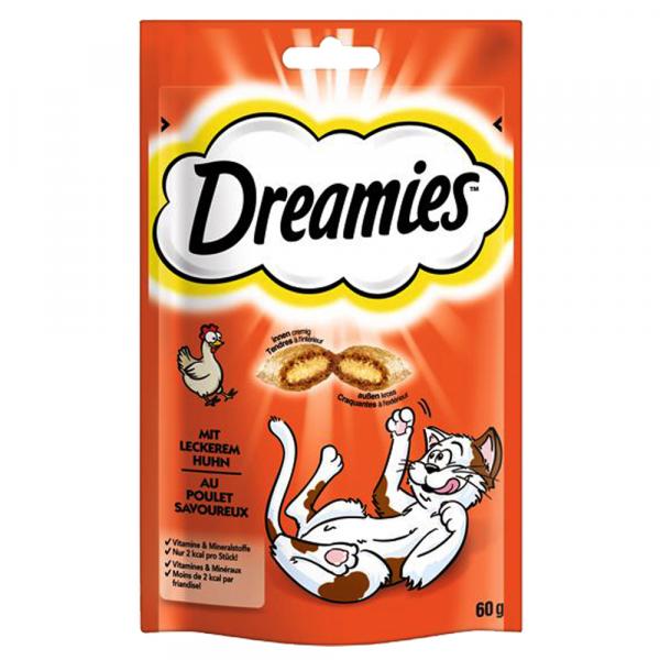 Pakiet próbny Dreamies przysmaki dla kota, 4 x 60 g - Z drobiem