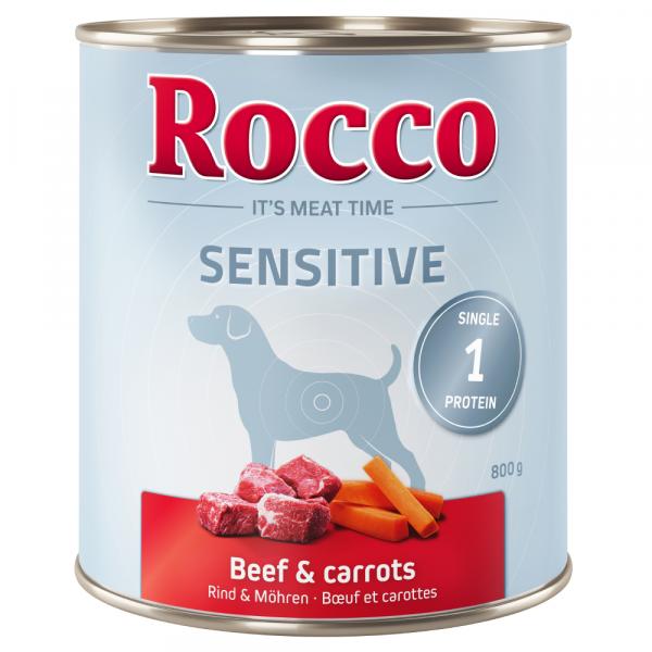 Rocco Sensitive, 6 x 800 g - Wołowina z marchewką