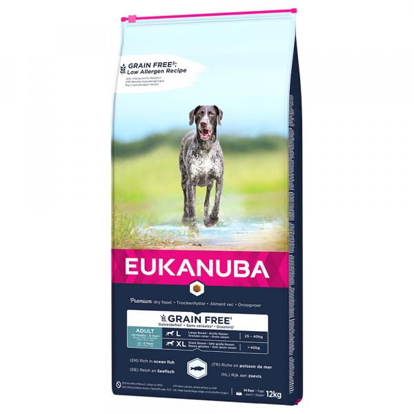 Eukanuba Grain Free Adult Large Breed, z łososiem - 12 kg