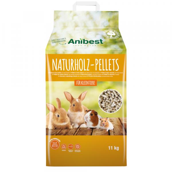 Anibest Naturholz Pellets, podłoże dla małych zwierząt - 2 x 20 l (22 kg)