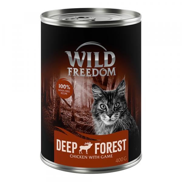 16 + 2 gratis! Wild Freedom - bez zbóż, karma mokra, 18 x 400 g - Adult, Deep Forest – Dziczyzna i kurczak